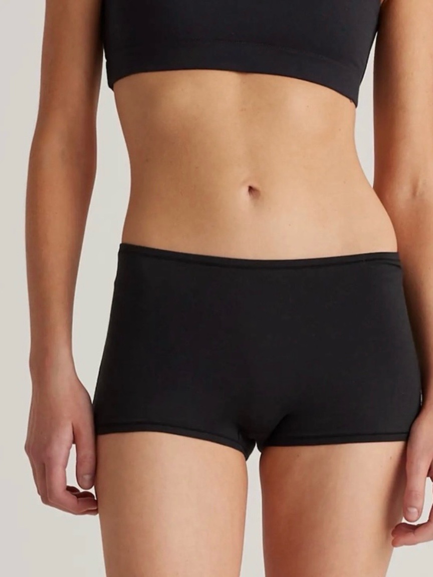 Black Organic Cotton Seamless Boyshorts Underwear 126